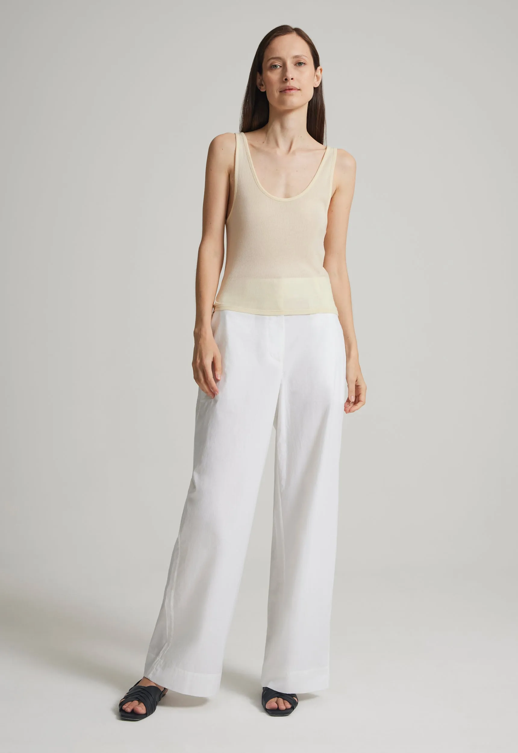 Adrien Cotton Pant - White