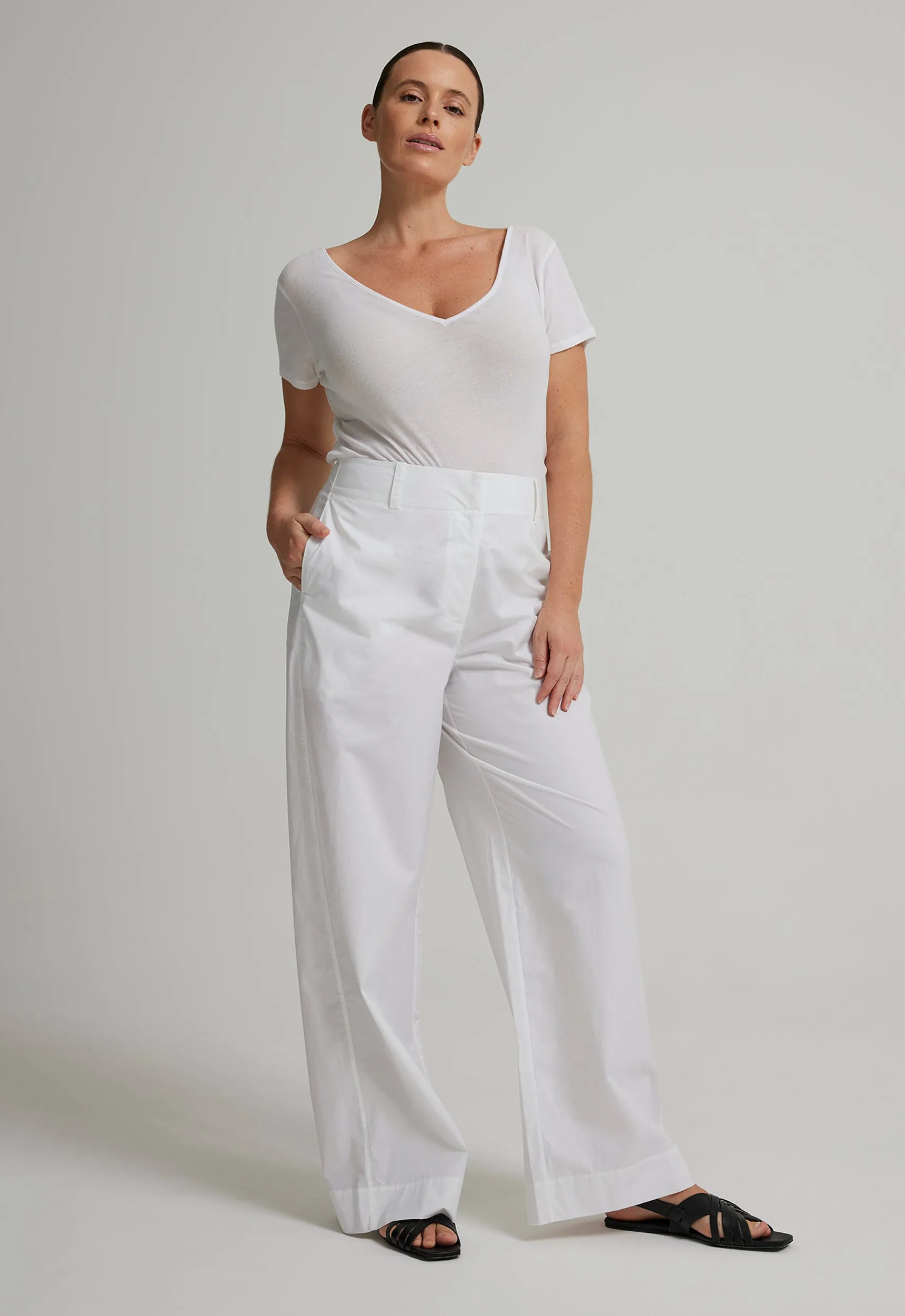 Adrien Cotton Pant - White