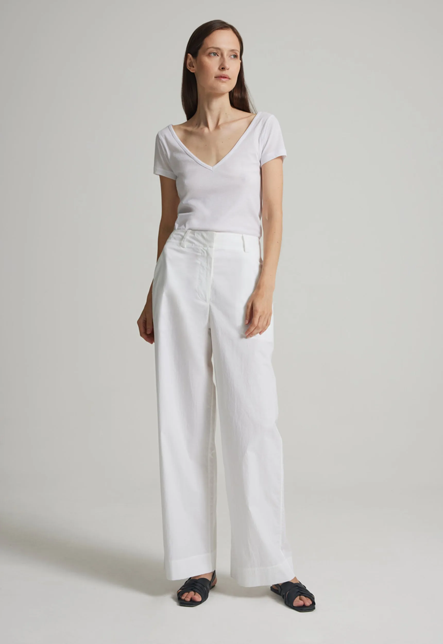 Adrien Cotton Pant - White