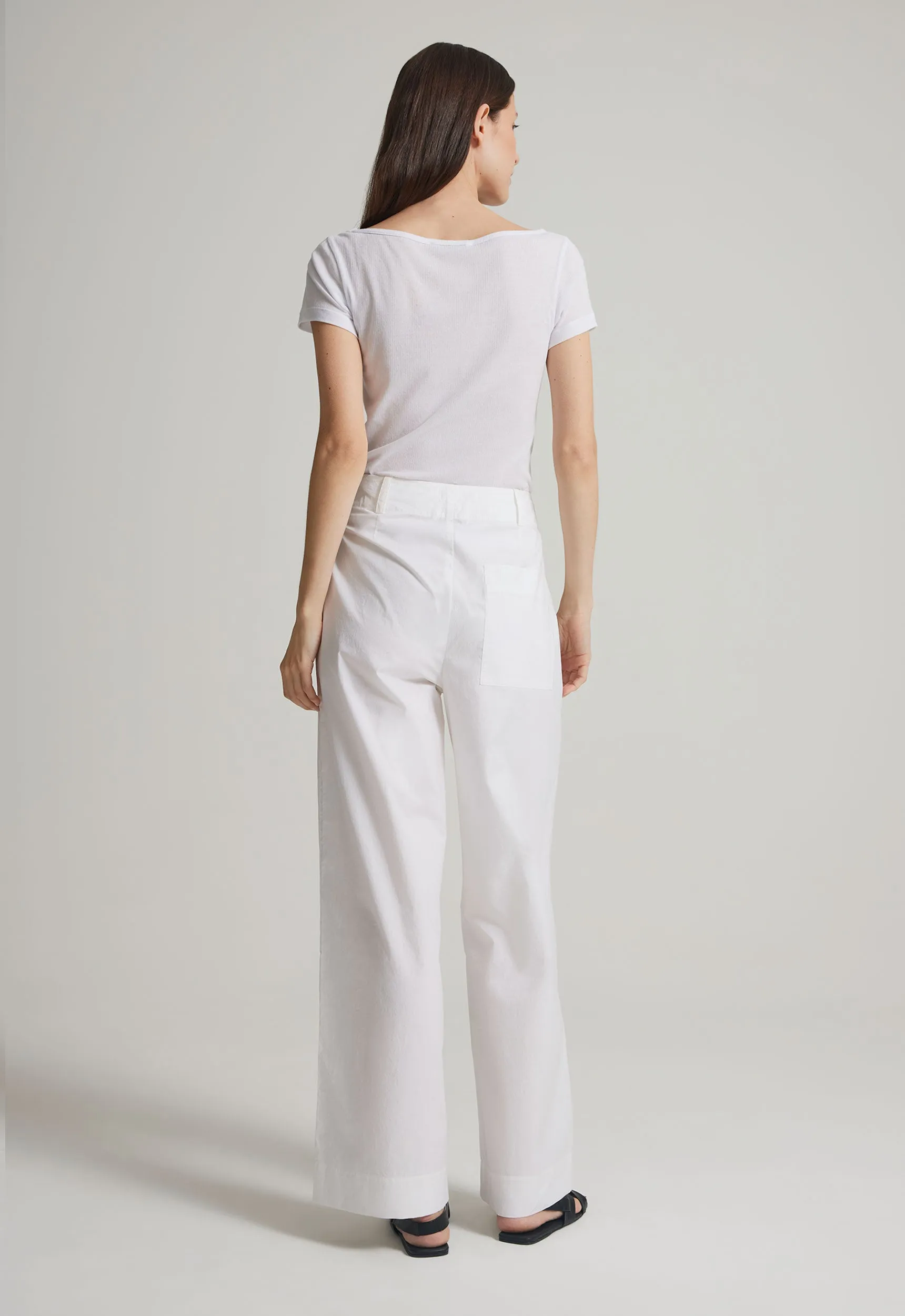 Adrien Cotton Pant - White