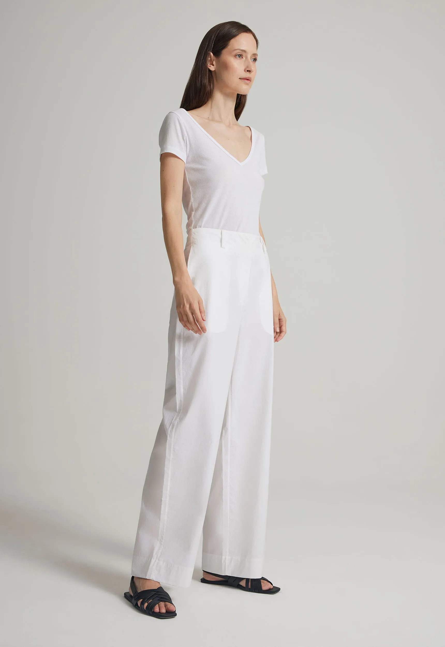 Adrien Cotton Pant - White