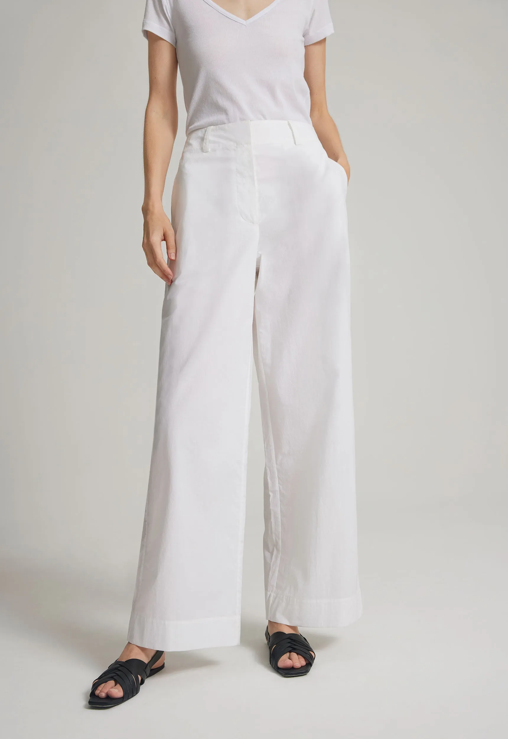 Adrien Cotton Pant - White