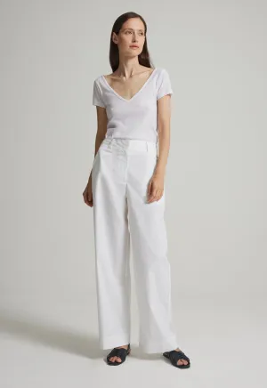 Adrien Cotton Pant - White