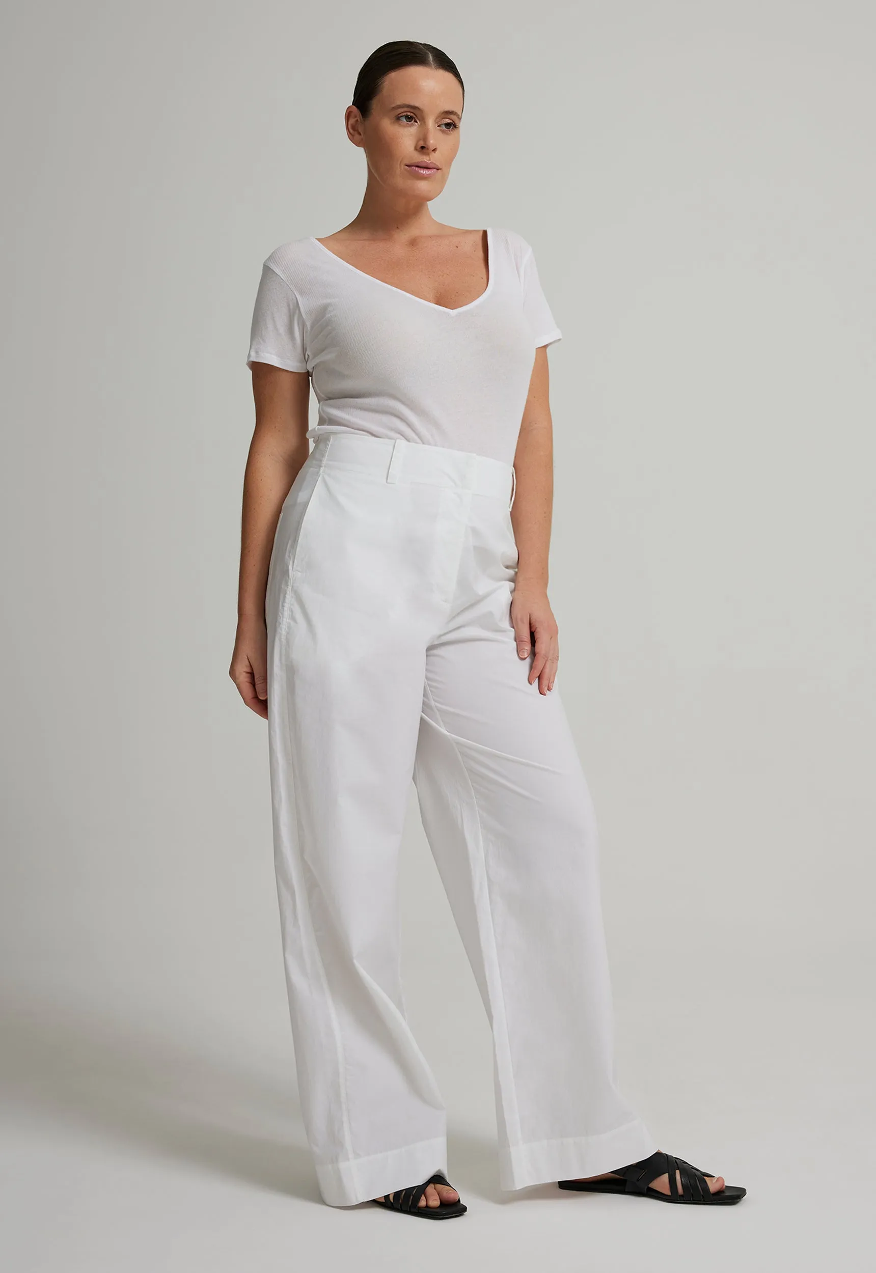 Adrien Cotton Pant - White