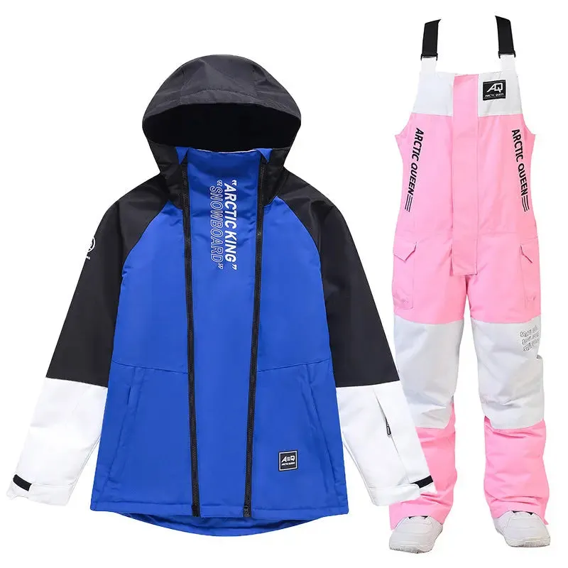 Adult Loose Fit Snowboarding Jacket & BIbs Set Cargo Ski Outfits