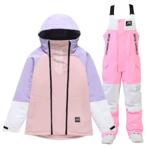 Adult Loose Fit Snowboarding Jacket & BIbs Set Cargo Ski Outfits