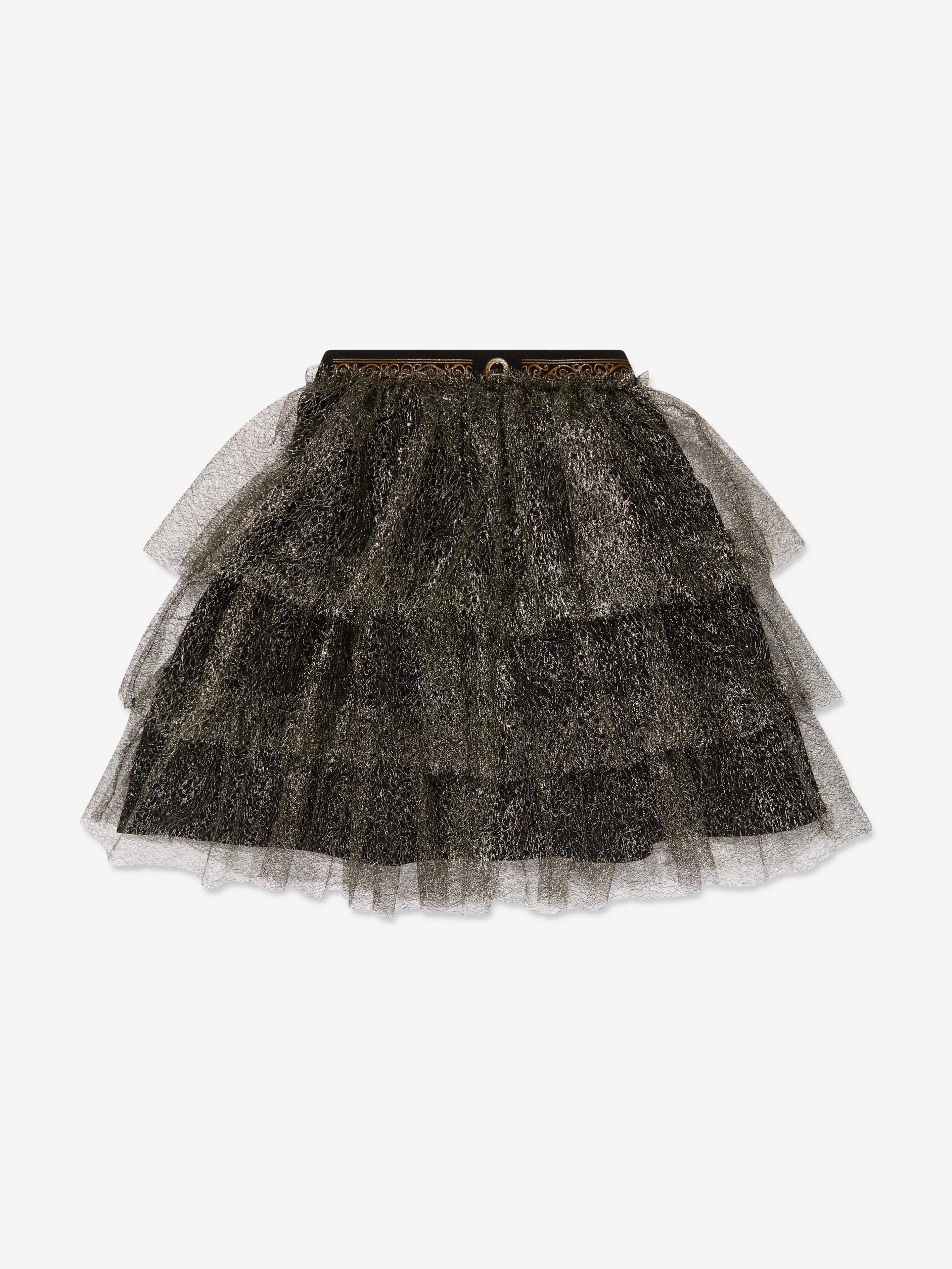 Aigner Girls Tulle Ruffle Skirt in Black