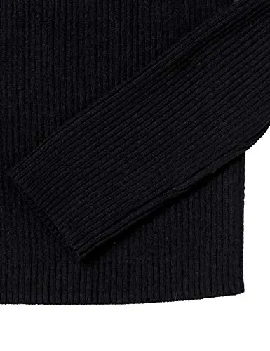 Amazon Essentials Women's Lightweight Ribbed Long-Sleeve Boat Neck Slim-Fit Sweater, Black, X-Small