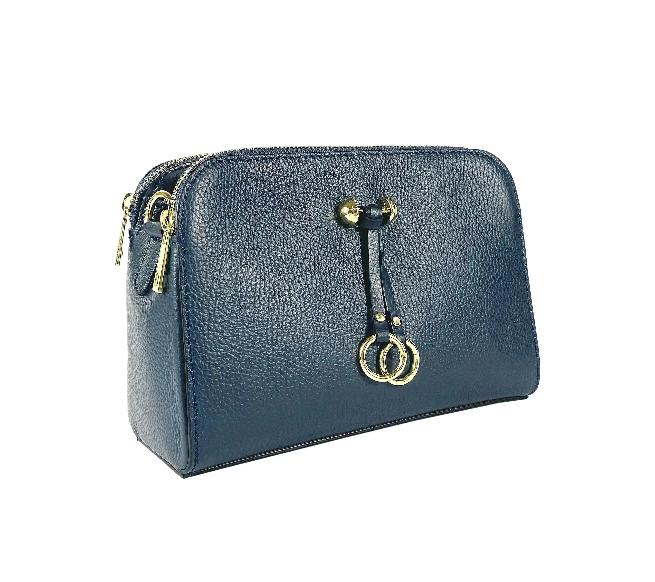 Artisan Blue Leather Crossbody Purse by Renato Borzatta - Timeless Italian Luxury