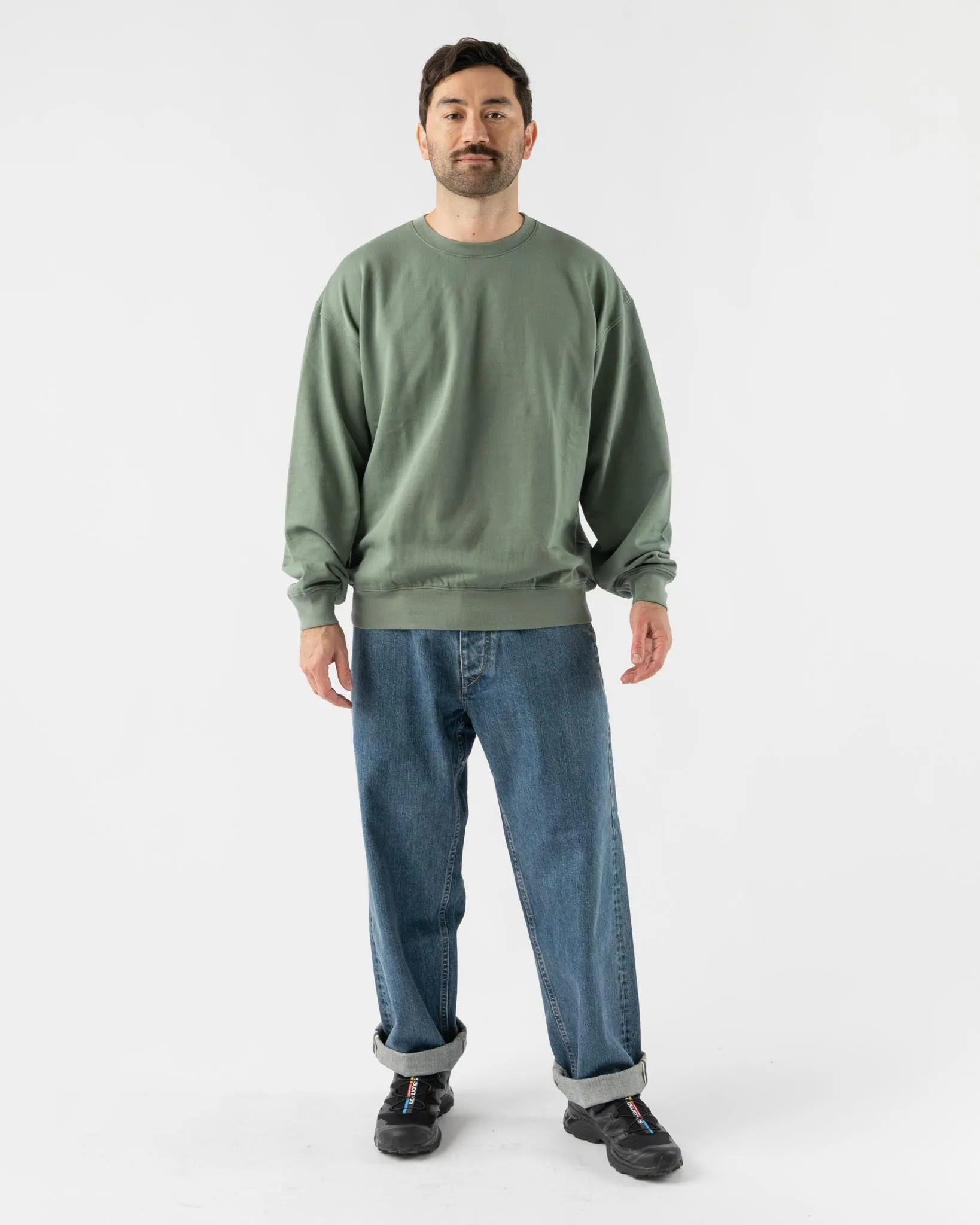 Auralee Super High Gauze Sweat Pullover in Dusty Green