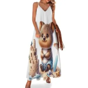 Australian Animals Quokka Spaghetti Strap Ankle-Length Dress Long dress