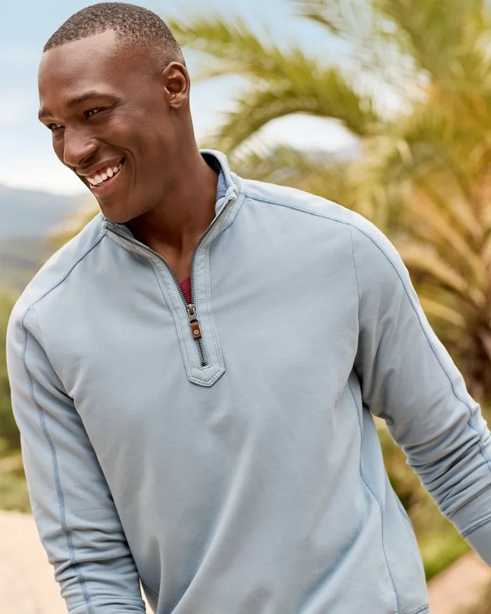 Ben & Terry Half-Zip Sweatshirt in Norse Blue by Tommy Bahama