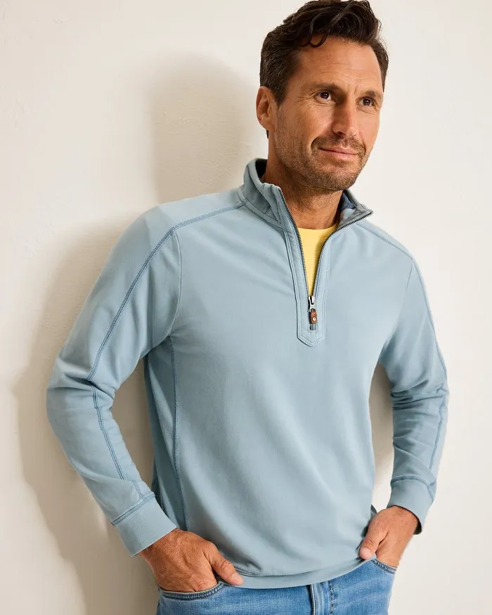 Ben & Terry Half-Zip Sweatshirt in Norse Blue by Tommy Bahama