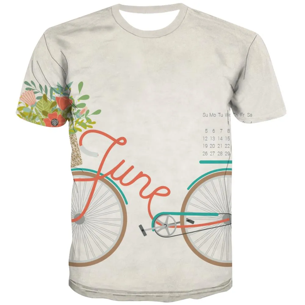 Bicycle T-shirt Men Metal T shirts Funny City Tshirts Casual Psychedelic T-shirts 3d