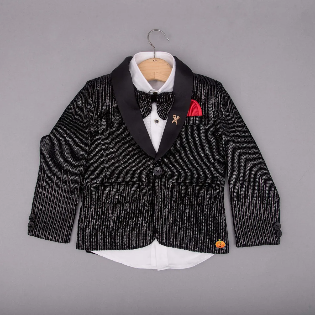 Black Sequin Boys Tuxedo Suit