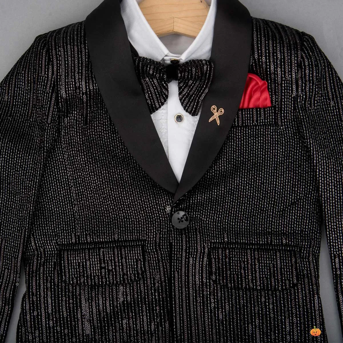 Black Sequin Boys Tuxedo Suit