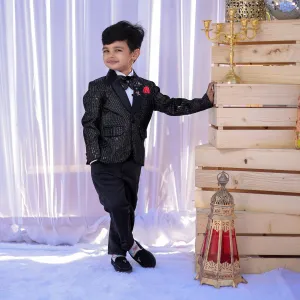 Black Sequin Boys Tuxedo Suit