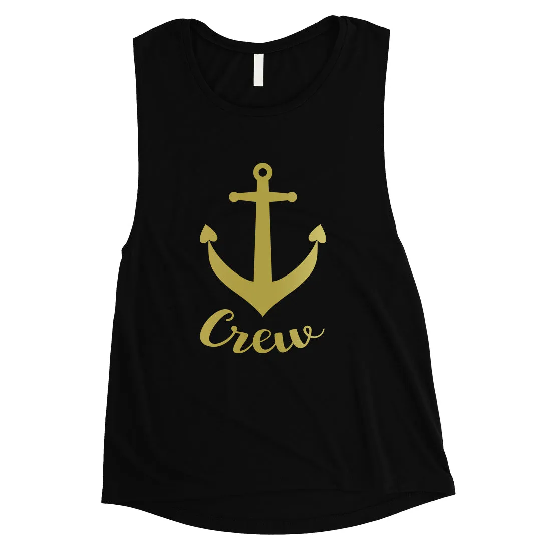 Bride Crew Anchor-GOLD Womens Muscle Tank Top Loving Anniversary