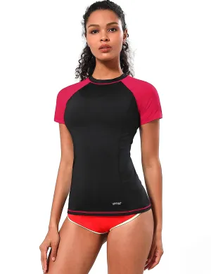 BUBBLELIME 84P/16S Short Sleeve Rashguard for Women Mix Color_Biking