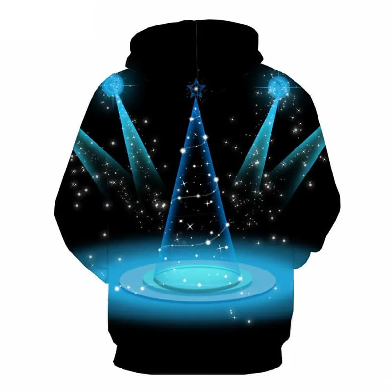 Christmas Hoodie Men Galaxy Sweatshirt Printed Party 3d Printed Blue Hoodie Print