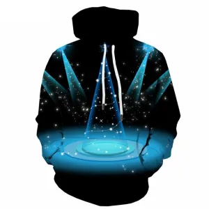 Christmas Hoodie Men Galaxy Sweatshirt Printed Party 3d Printed Blue Hoodie Print