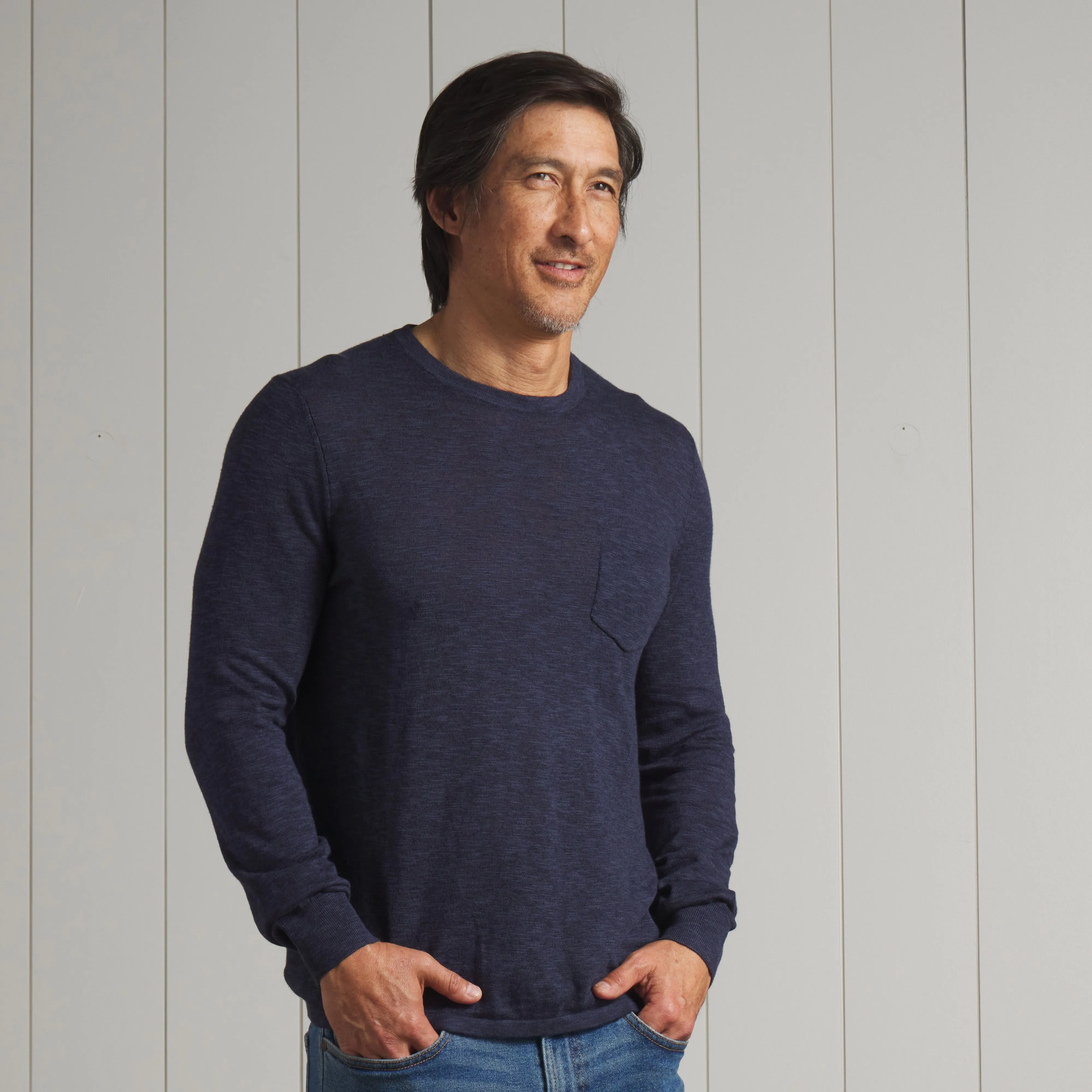 Cloud Cotton Sweater Crew - Navy