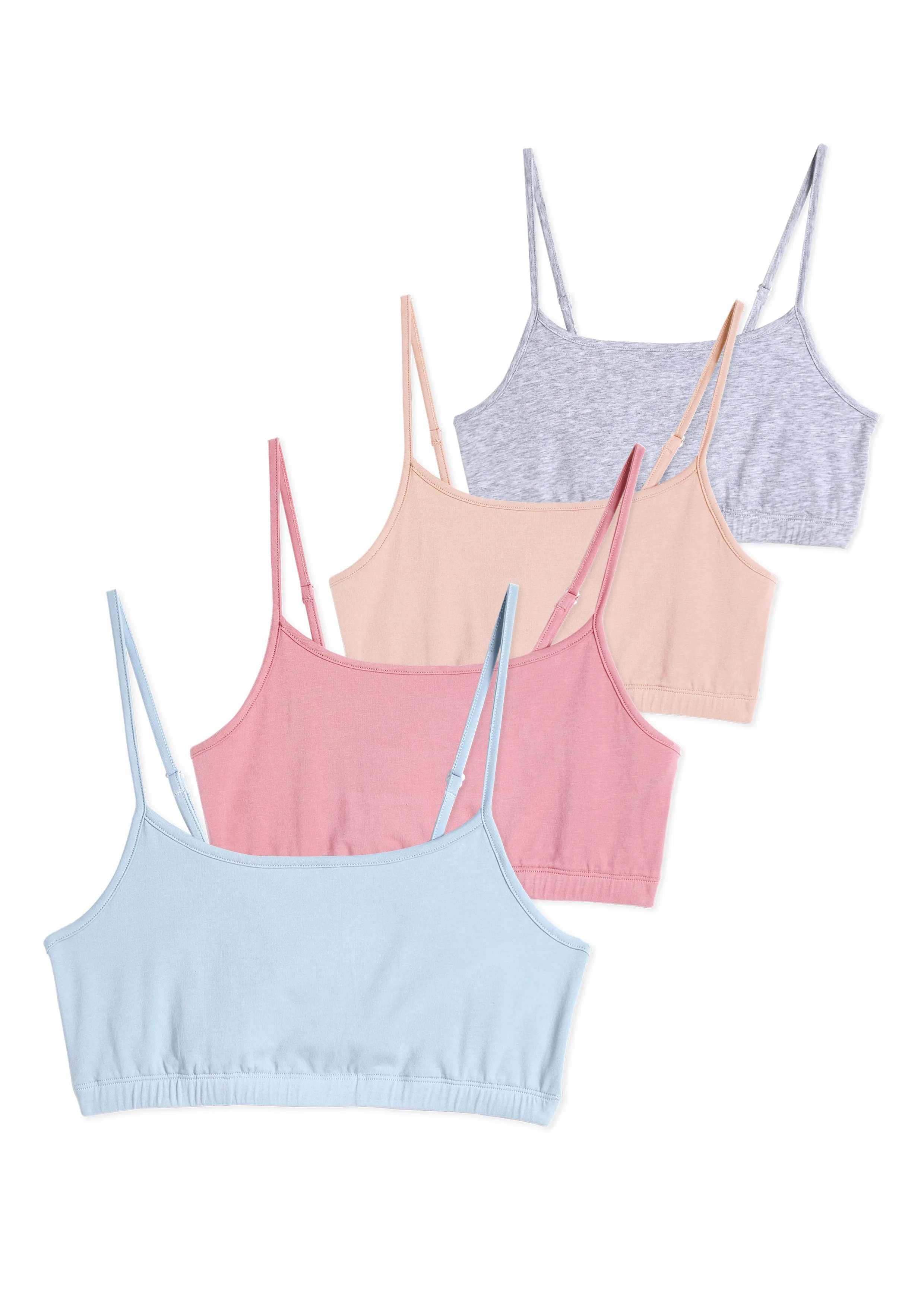 Comfneat Women's 4-Pack String Bralette Cotton Spandex Bra