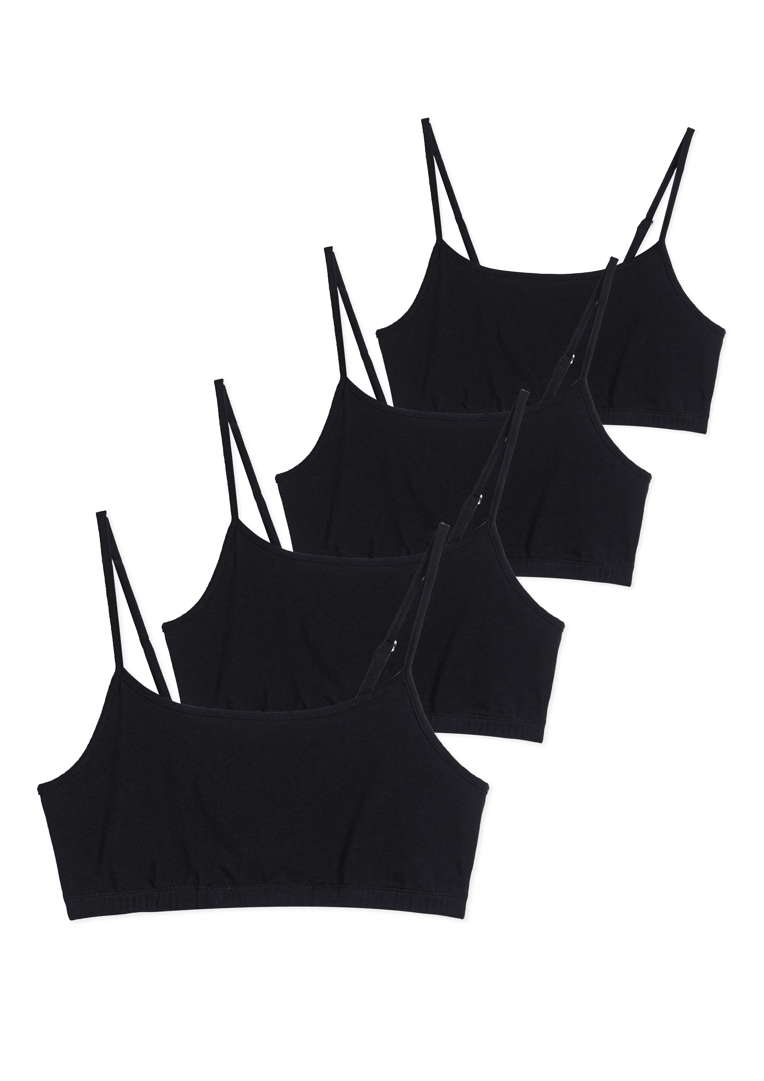 Comfneat Women's 4-Pack String Bralette Cotton Spandex Bra