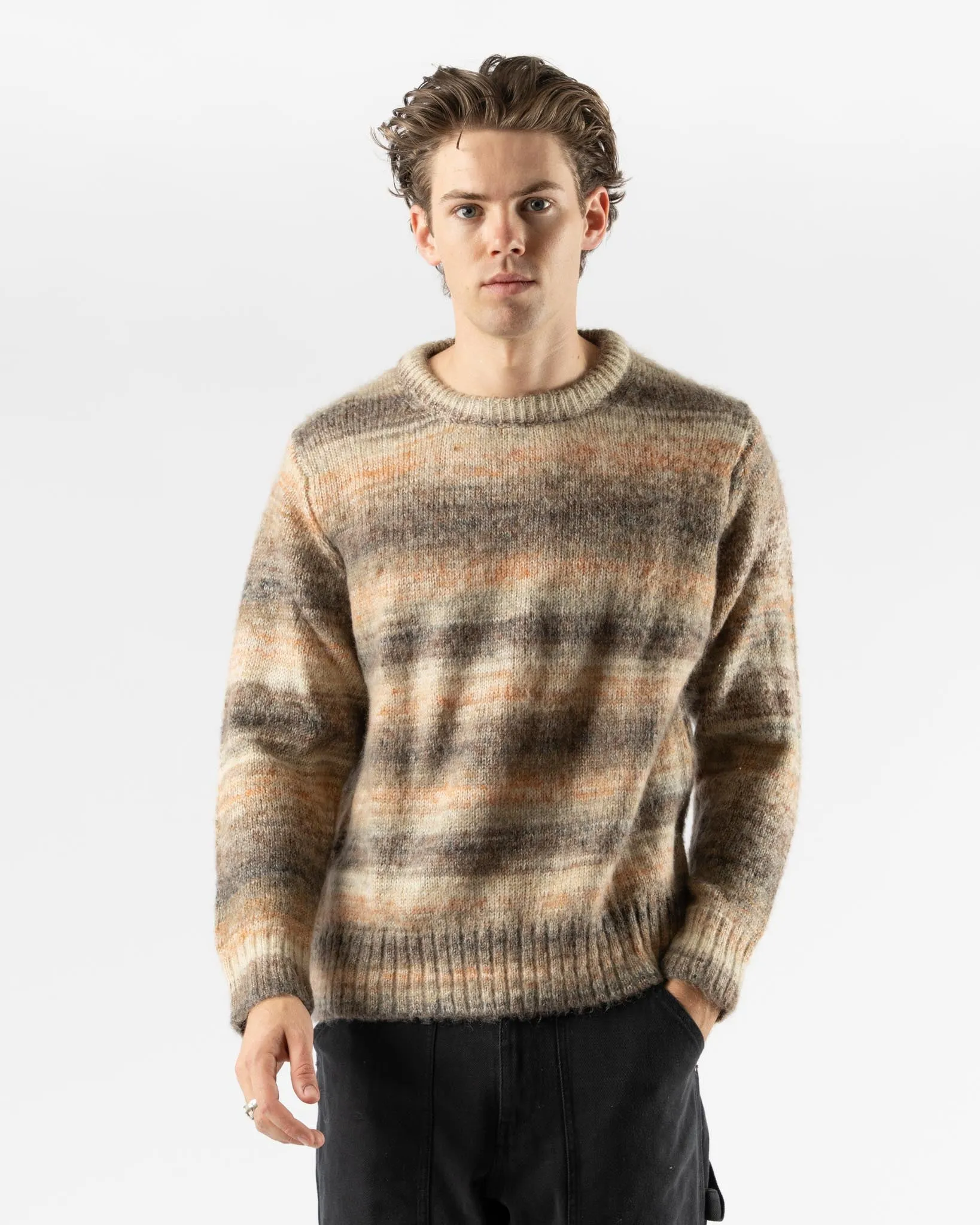 Corridor Space Dye Mohair Crewneck in Natural