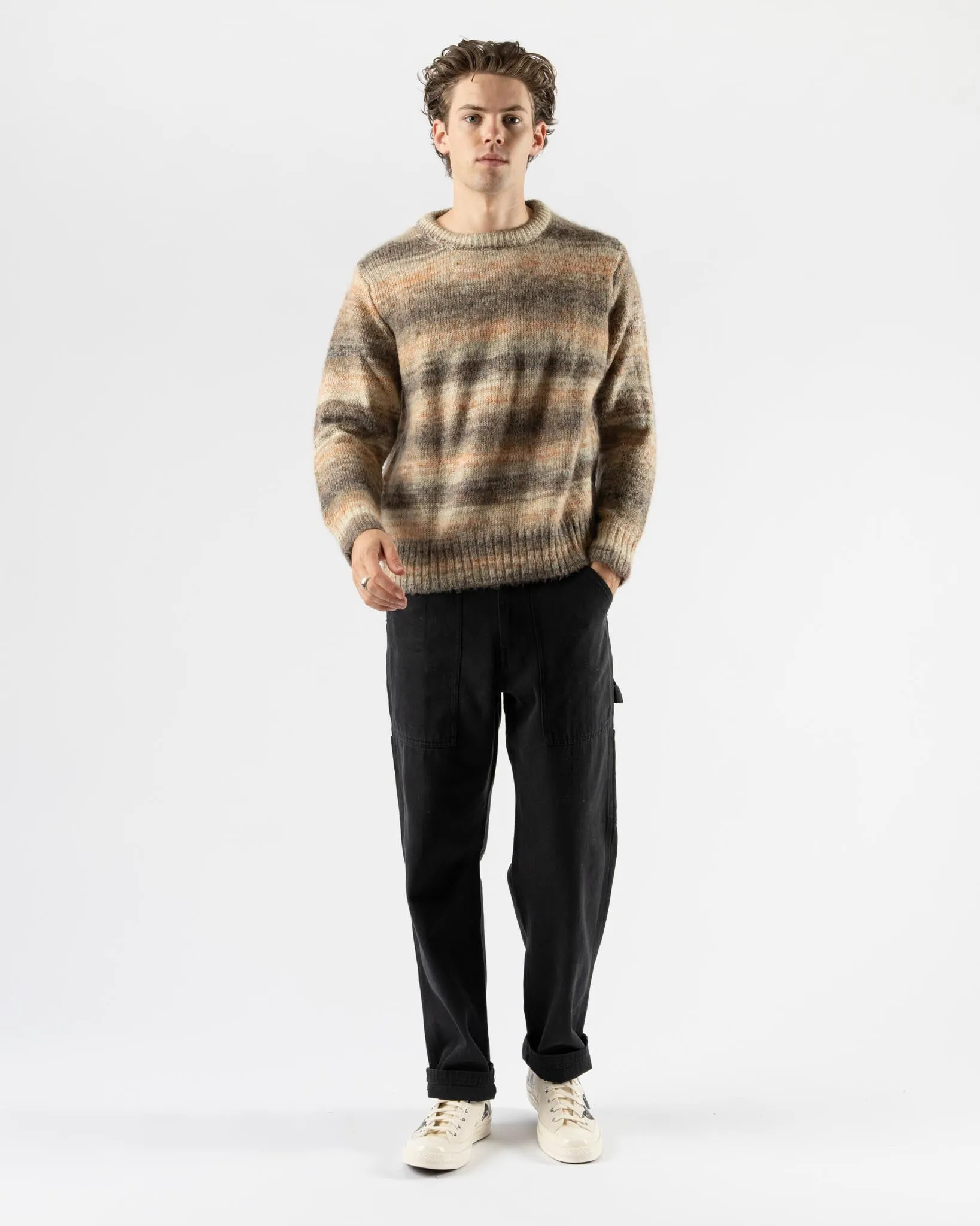 Corridor Space Dye Mohair Crewneck in Natural