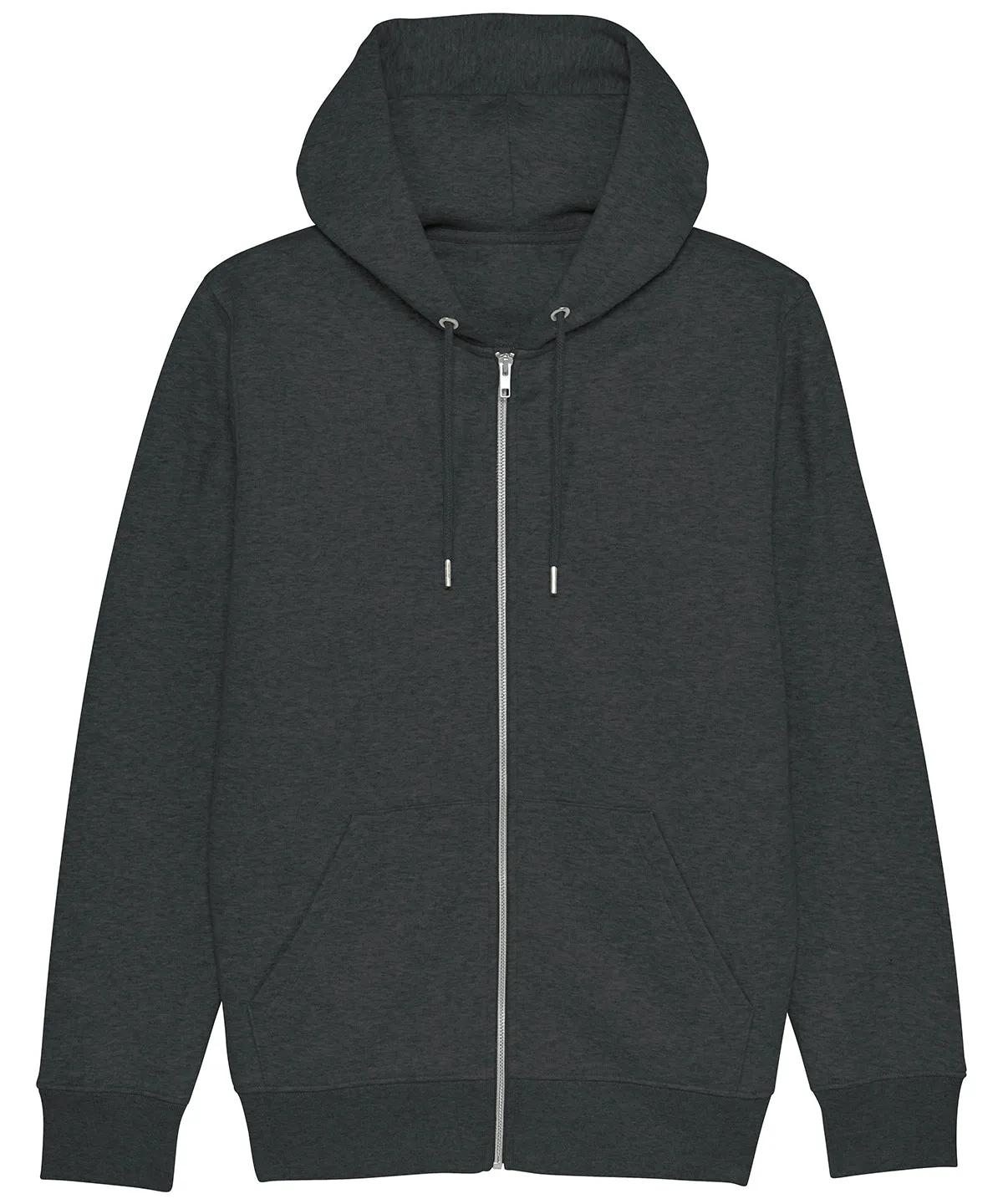 Cultivator unisex iconic zip-thru hoodie sweatshirt (STSM566) | Dark Heather Grey