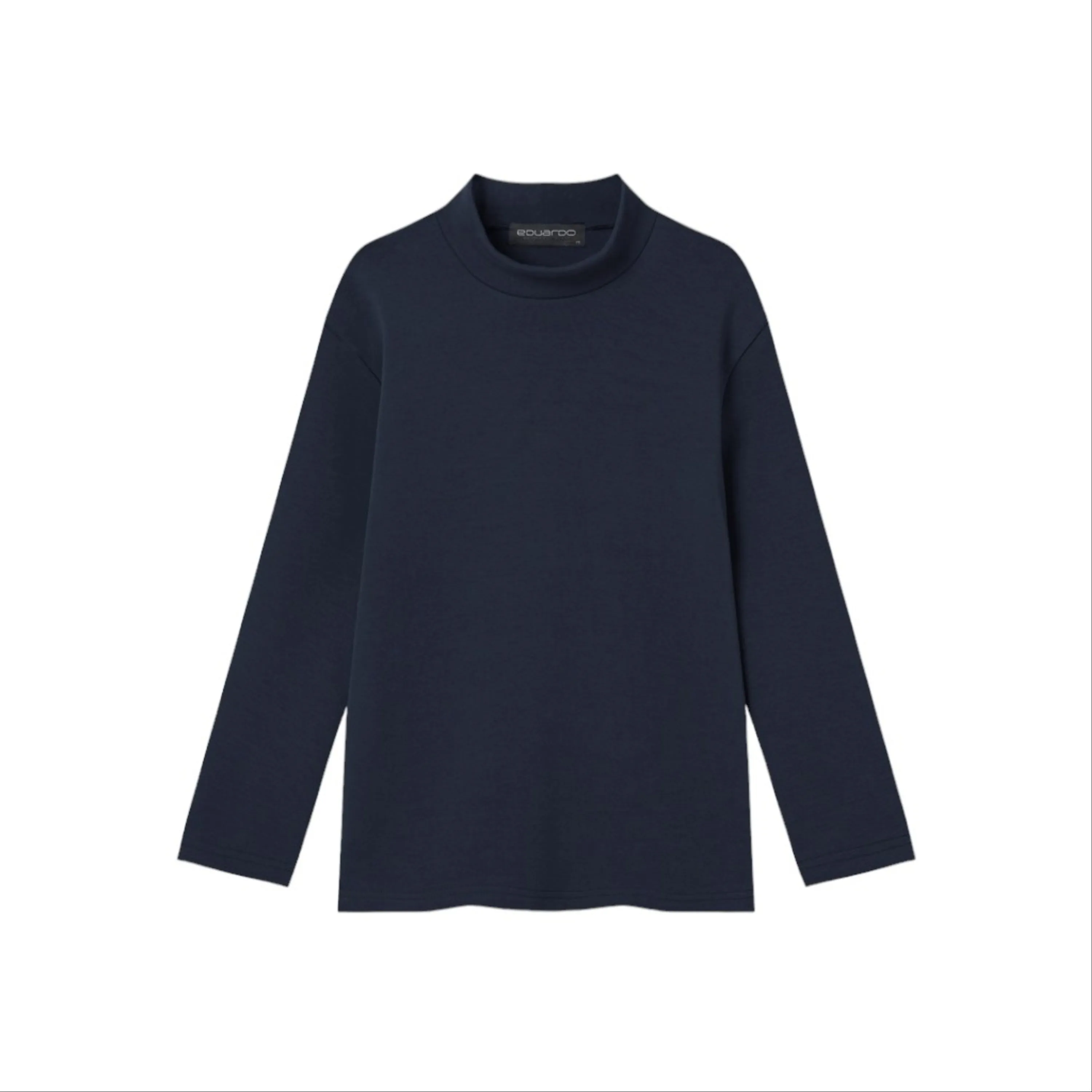 EDUARDO Youth Mock Neck semi-Over Brushed Heavy Cotton Long Sleeve Shirt.