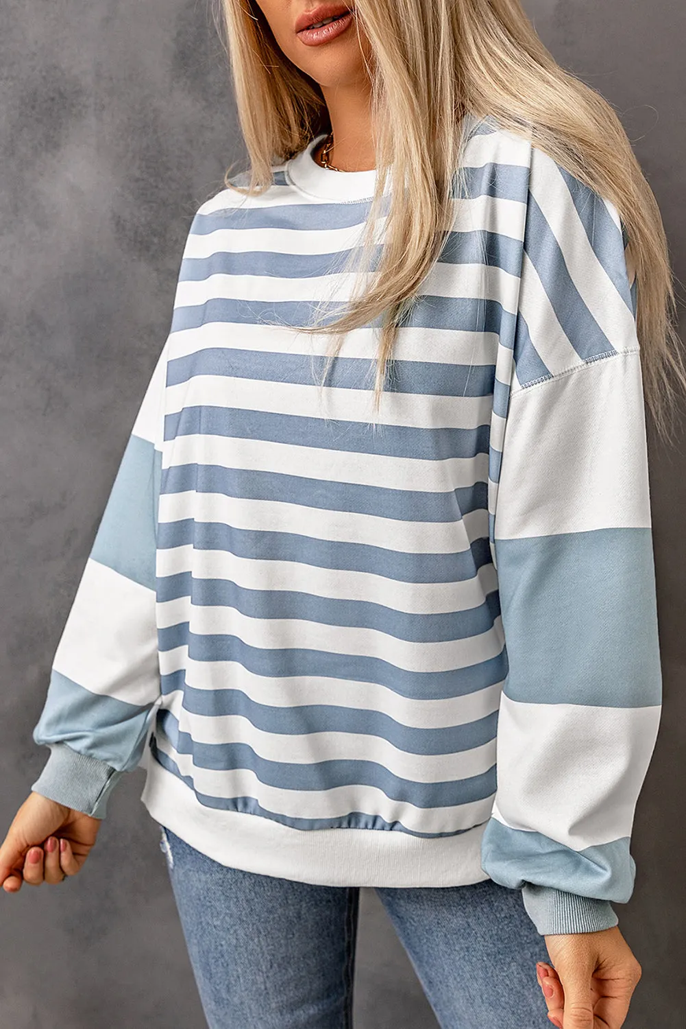 Elina Striped Pullover Sweatshirt