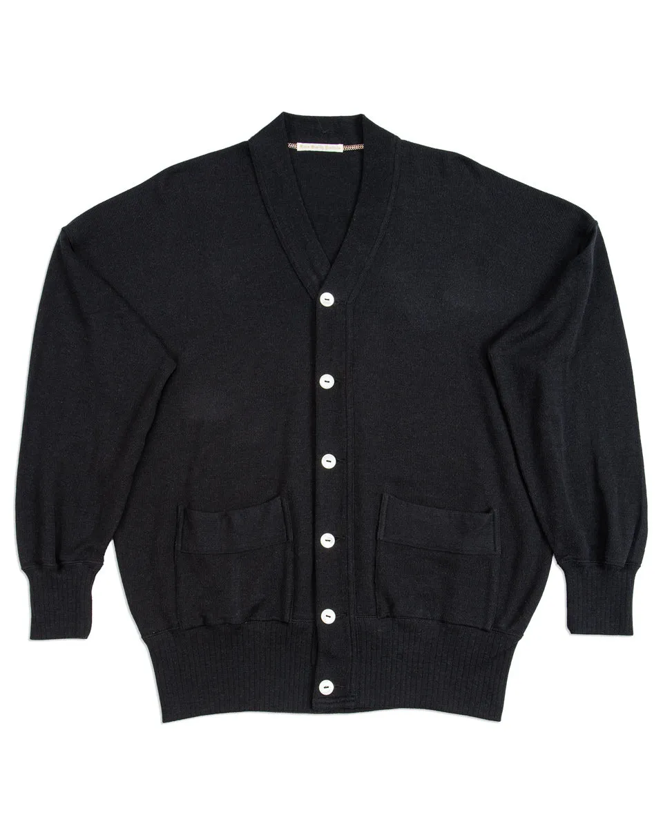 Extra Cotton Jersey Cardigan - Black