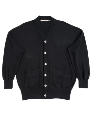 Extra Cotton Jersey Cardigan - Black