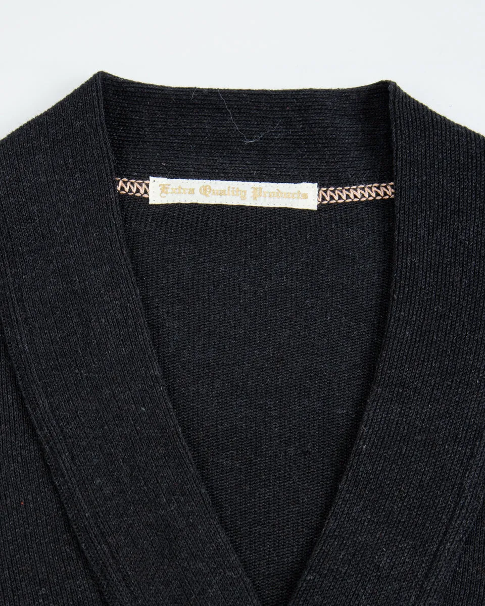 Extra Cotton Jersey Cardigan - Black