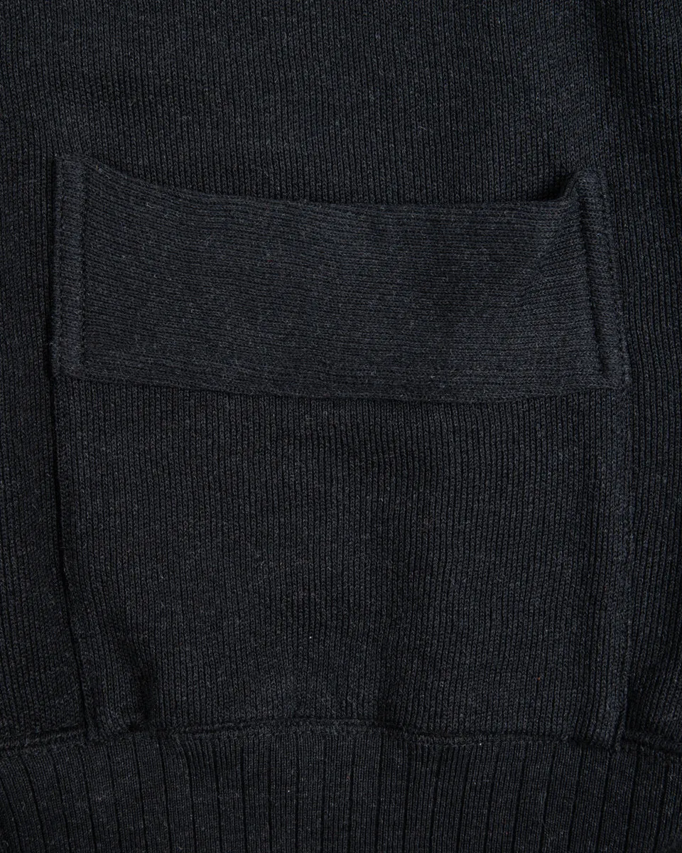 Extra Cotton Jersey Cardigan - Black