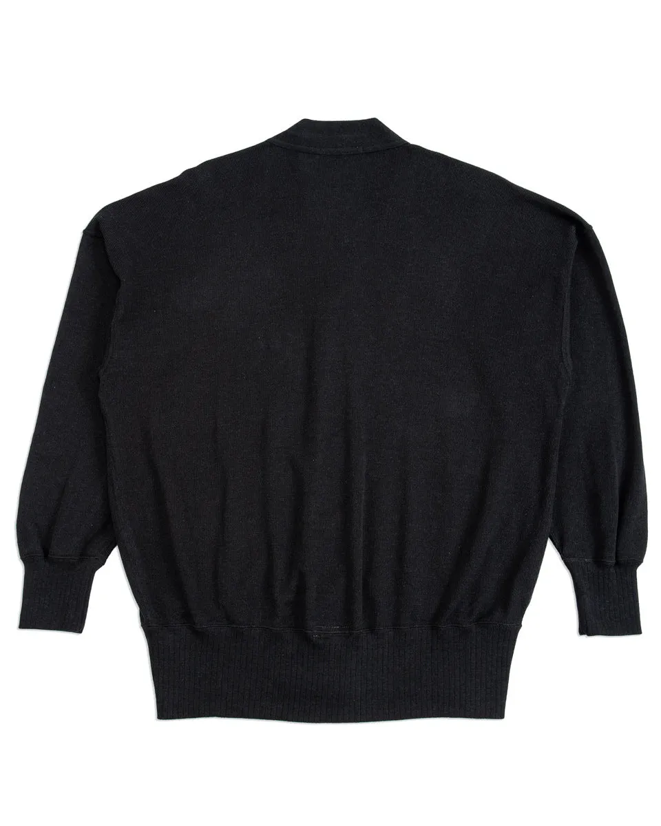 Extra Cotton Jersey Cardigan - Black