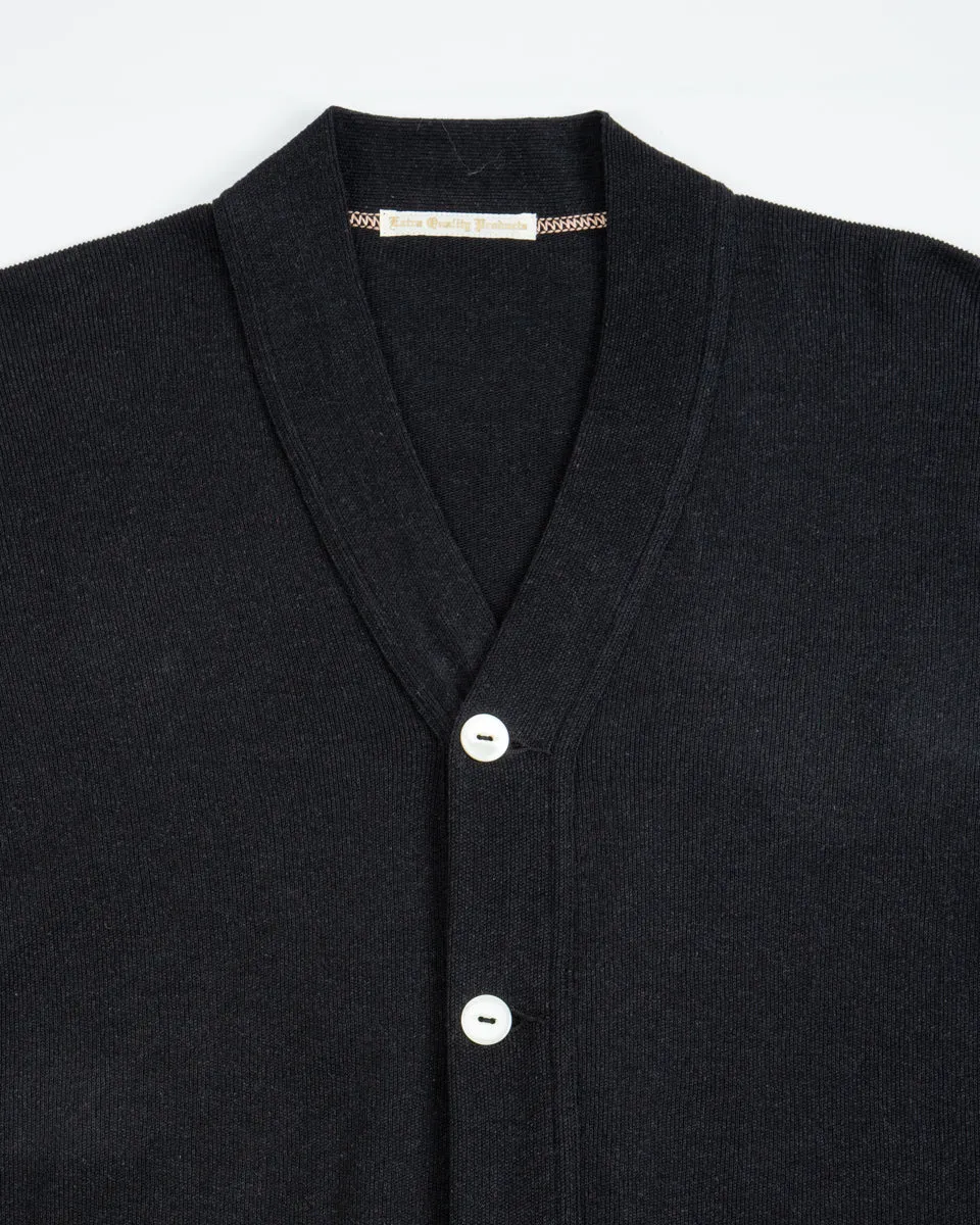 Extra Cotton Jersey Cardigan - Black