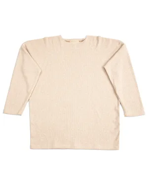 Extra Cotton Rib Crewneck L/S - Ecru