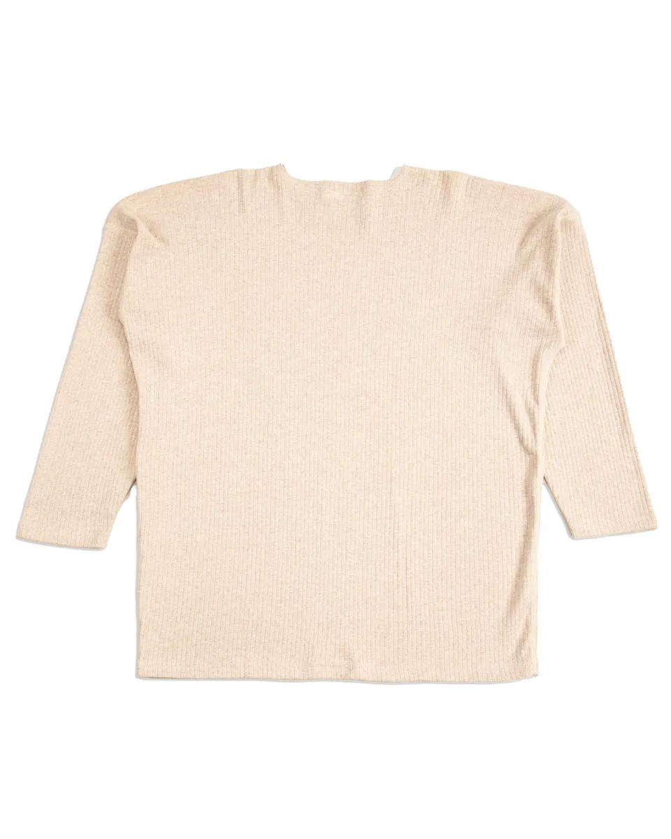 Extra Cotton Rib Crewneck L/S - Ecru