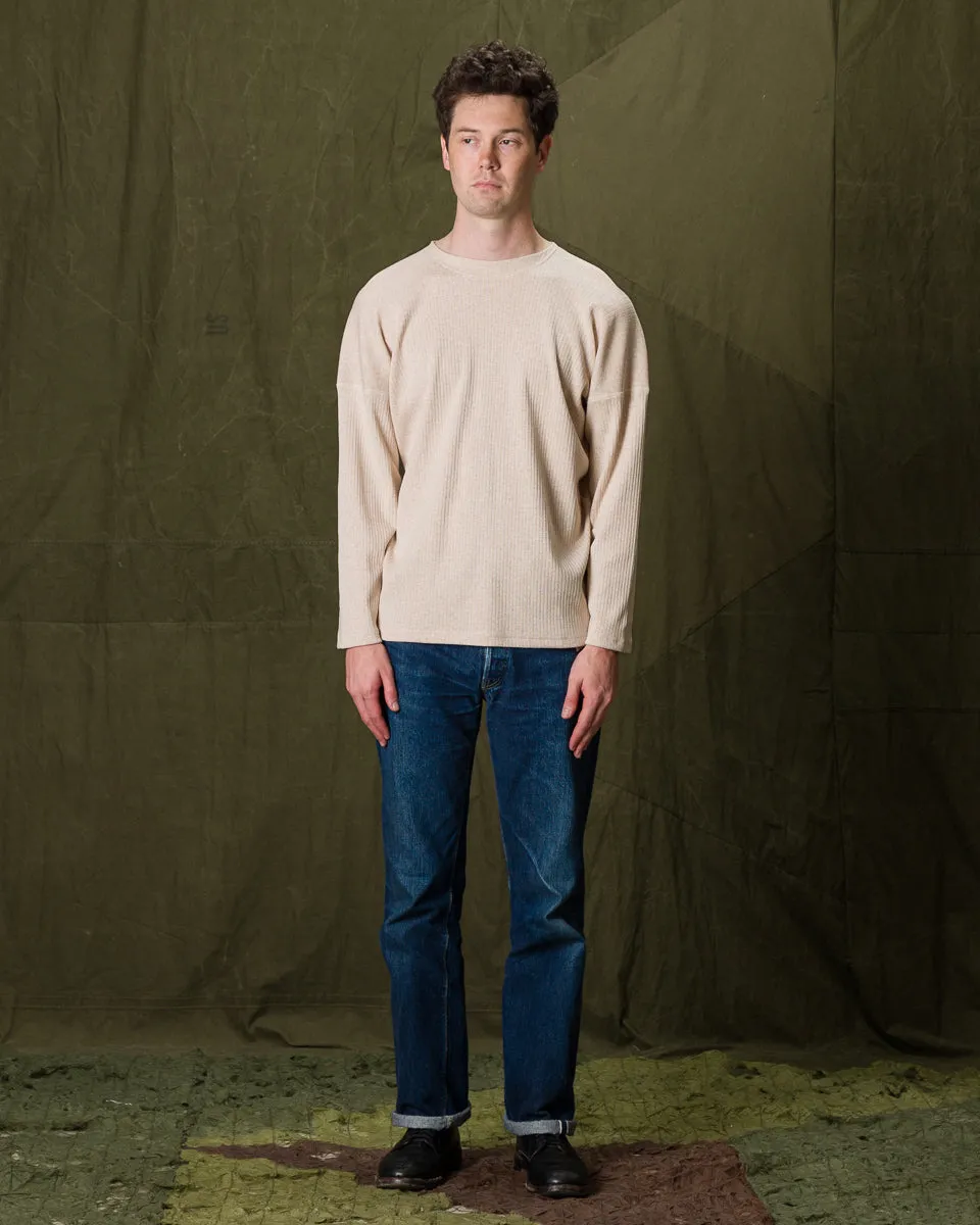 Extra Cotton Rib Crewneck L/S - Ecru