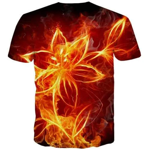 Fire T shirts Men Flame Tshirts Cool Harajuku Tshirt Printed Gothic T-shirts 3d Casual T shirts Funny Short Sleeve Fashion Mens