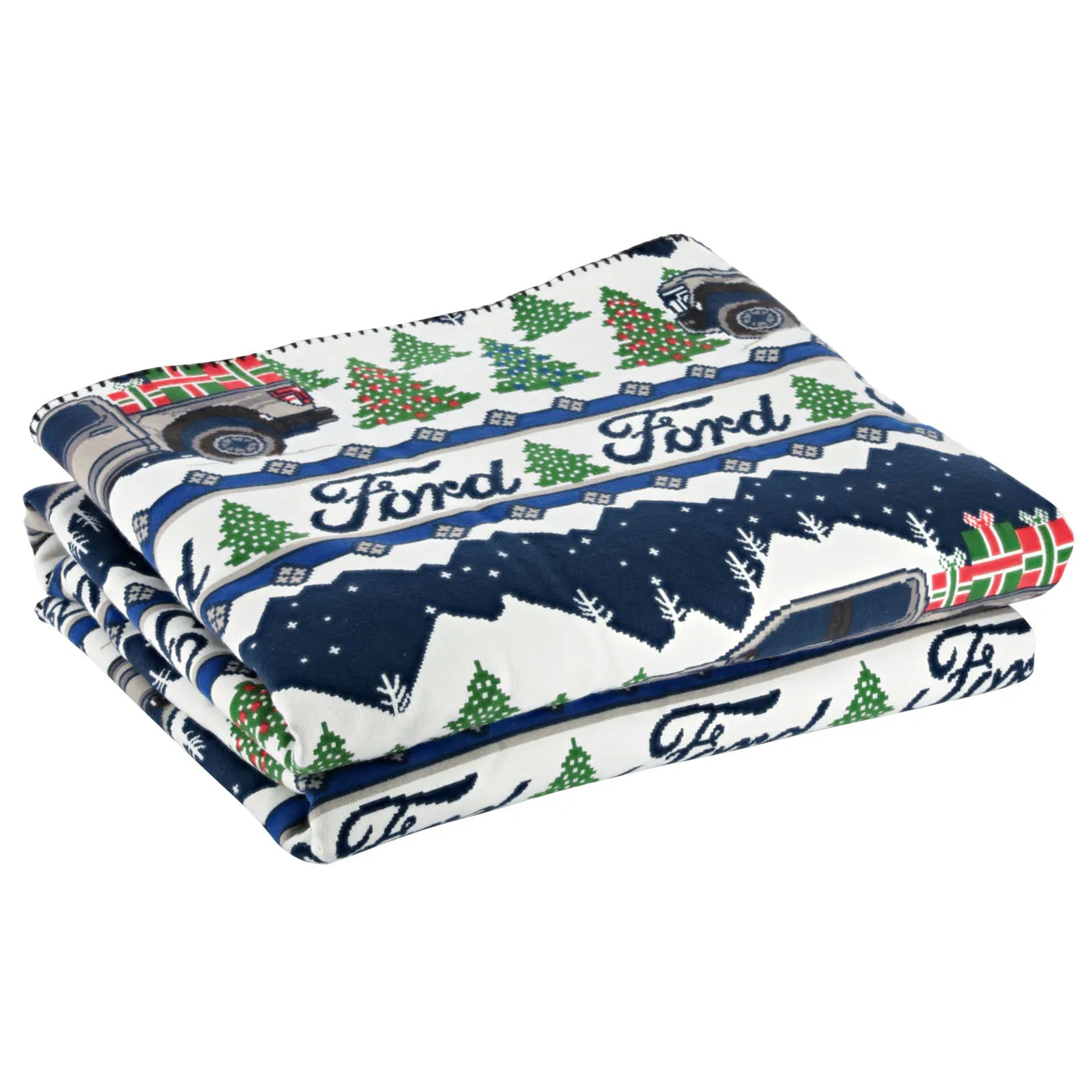 Ford Logo Holiday 2024 Sherpa Blanket