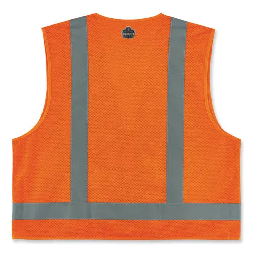 Glowear 8249z-s Single Size Class 2 Economy Surveyors Zipper Vest, Polyester, X-small, Orange, Ships In 1-3 Business Days