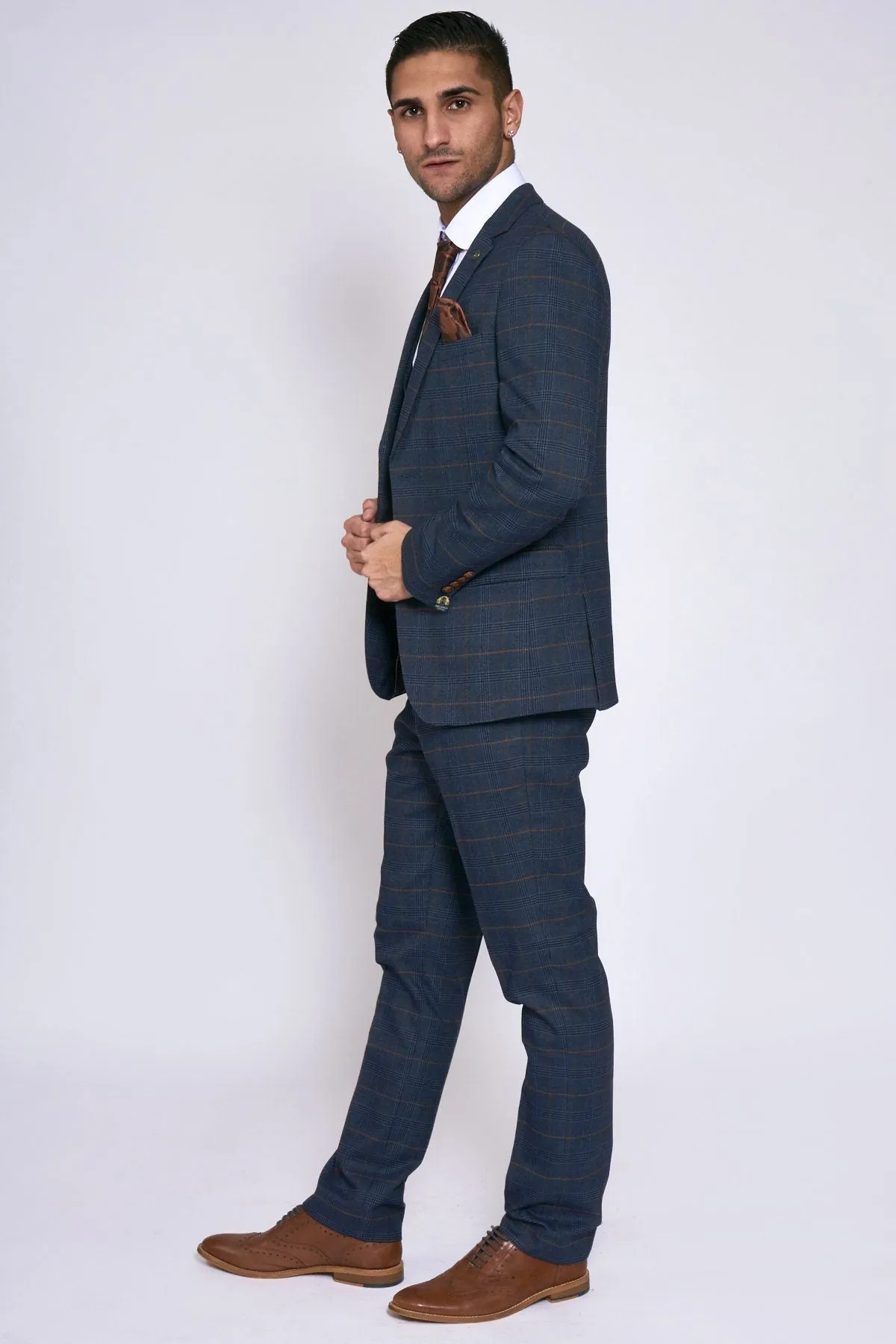 Jenson Navy Check Suit | Check Suit | Wedding Wear | Office Wear