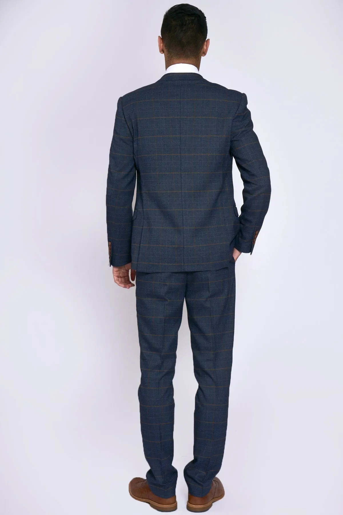 Jenson Navy Check Suit | Check Suit | Wedding Wear | Office Wear