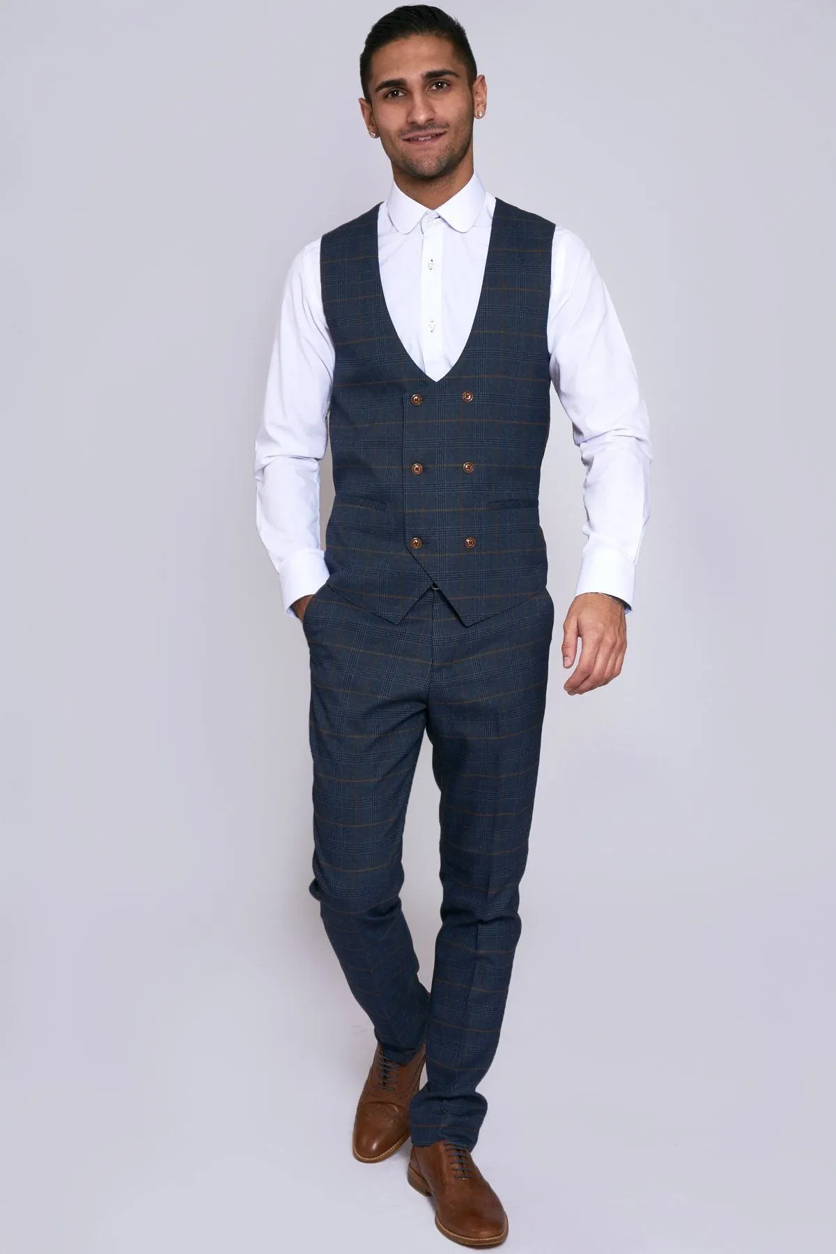 Jenson Navy Check Suit | Check Suit | Wedding Wear | Office Wear