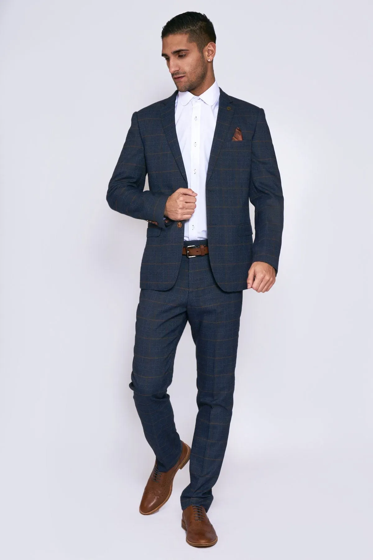 Jenson Navy Check Suit | Check Suit | Wedding Wear | Office Wear