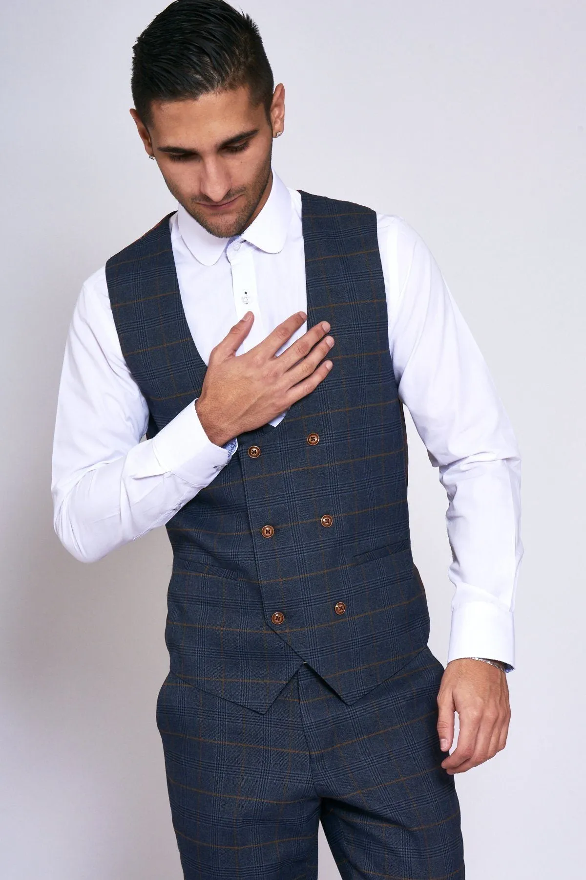 Jenson Navy Check Suit | Check Suit | Wedding Wear | Office Wear